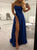 A Line Satin Spaghetti Straps Criss Cross Prom Dresses