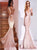 V Neck Mermaid Pink Velvet Prom Dresses
