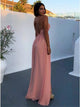 Sweep Train Pink Evening Dresses With Split 