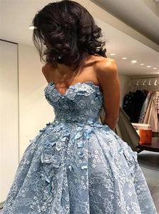 Blue Zipper Up Prom Dresses