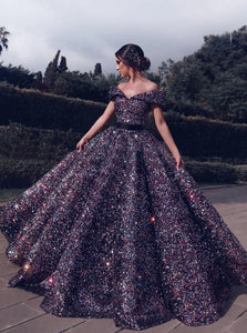 Short Sleeves Evening Dresses