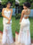 Mermaid Spaghetti Straps Open Back White Tulle Prom Dress with Lace LBQ2143