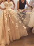 A Line Sweetheart Appliques Tulle Prom Dresses LBQ1553