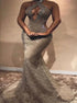 Lace Mermaid Rhinestones Prom Dresses LBQ1646
