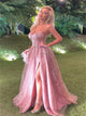 Sweep Train Pink Evening Dresses