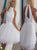 Short White Beadings Sparkly Open Back Halter Prom Dresses