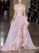Sweep Train Pink Sleeveless Prom Dresses