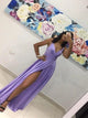 Sweep Train Lavender Evening Dresses