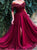 Sweep Train Red Evening Dresses with Slit