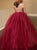 Ball Gown Floor Length Halter Burgundy Backless Sequins Prom Dresses