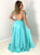 A Line Satin Appliques Prom Dresses