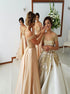 A Line V Neck  Appliques Satin Prom Dress LBQ3126