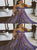 Spaghetti Straps A Line Sleeveless Purple Prom Dresses