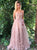 A Line Pink Sweetheart Appliques Tulle Prom Dresses