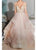 Ball Gown V Neck Long Sleeve Tulle Ruffles Pink Prom Dresses 