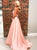 Sweep Train Pink Evening Dresses