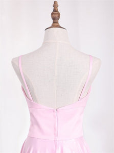 Zipper Up Pink Evening Dresses