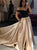 A Line Off the Shoulder Satin Black Prom Dresses with Pleats LBQ2556