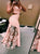 A Line V Neck Pink Floor Length Prom Dresses