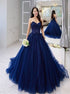 Tulle Sweetheart Long Lace Applique Prom Dress LBQ1933