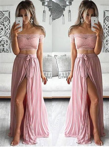 Sweep Train Pink Short Sleeves Evening Dresses