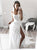 A Line Spaghetti Straps White Chiffon Prom Dresses