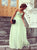 A Line Floor Length Sweetheart Chiffon Belt Green Prom Dresses 