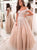 A Line Off the Shoulder Lace Tulle Prom Dresses