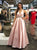 Sweep Train Pink Pleats Evening Dresses