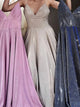 Pink Navy Sequins Prom Dresses