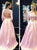 Sweep Train Pink Evening Dresses