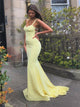 Spaghetti Straps Sweetheart Mermaid Satin Prom Dresses