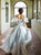 Sweep Train Blue Evening Dresses