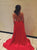 Sweep Train Red Evening Dresses