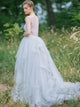 Sweep Train Open Back Tulle Evening Dresses