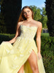 Sweep Train Yellow Evening Dresses
