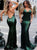 Green Criss Cross Evening Dresses