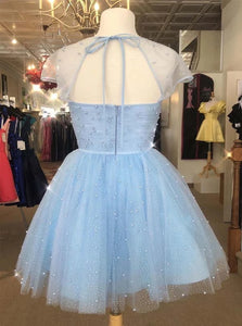 Light Blue Mini Prom Dresses