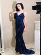 Sweep Train Blue Evening Dresses