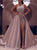 A Line One Shoulder Sequined Detachable Split Satin Prom Dresses
