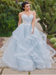 Sweep Train Blue Evening Dresses