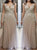 Champagne Floor Length Chiffon Prom Dresses