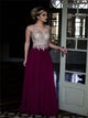 A Line V Neck Sequins Chiffon Red Prom Dresses 