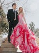 A Line Sweetheart Chiffon Asymmetrical Prom Dresses LBQ1673