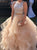 Two Piece Scoop Sweep Train Ruffles Prom Dresses