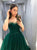 Sweep Train Green Evening Dresses