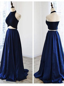Sweep Train Blue Evening Dresses