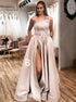 Strapless Satin Prom Dresses With Split LBQ1288