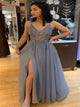 Tulle Prom Dresses With Beading Split