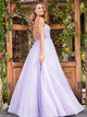 Sweep Train Lilac Lace Up Pleats Evening Dresses